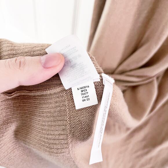 Ann Taylor Camel Long Sleeve Open Front Duster Cardigan - Picture 5 of 6